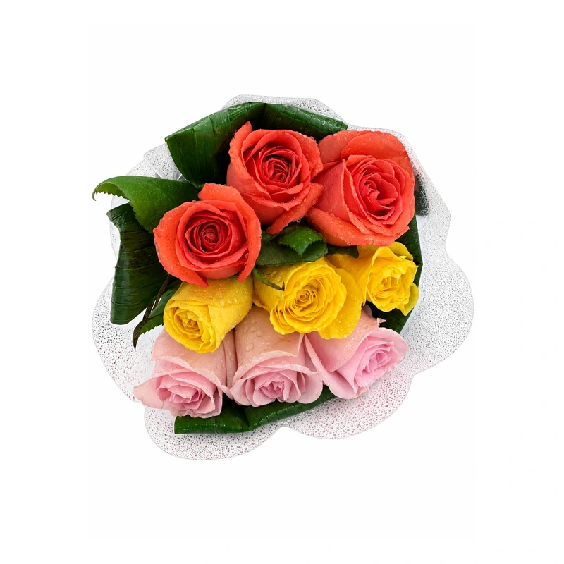 Buquê alegria em cores com rosas coloridas