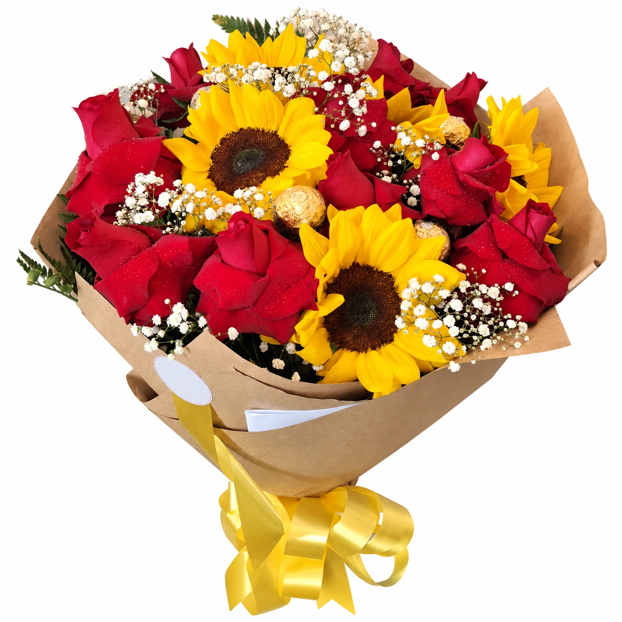 Buquê de girassóis e rosas importadas
